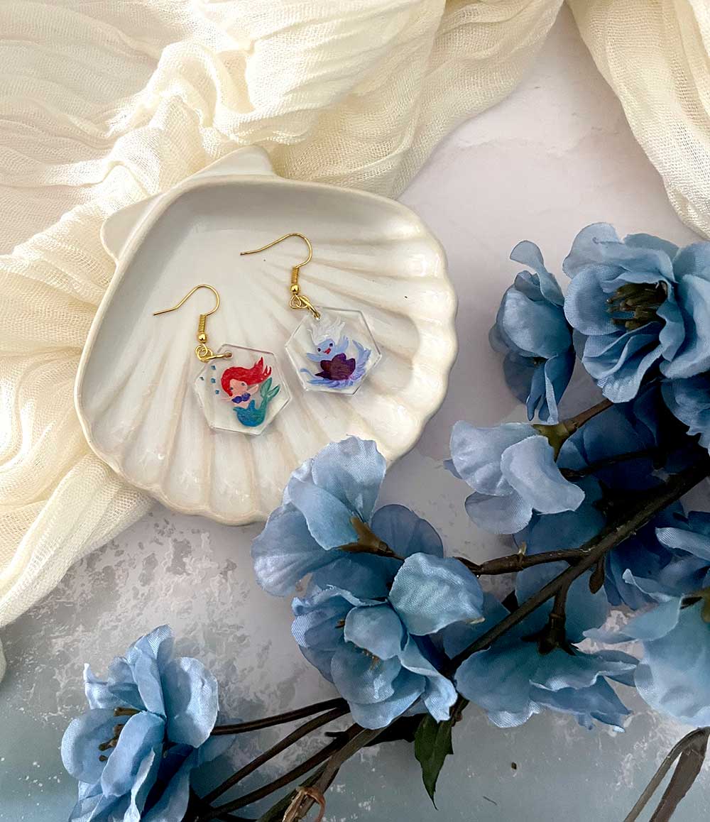 Little mermaid and the sea witch π§π»ββοΈπ earrings