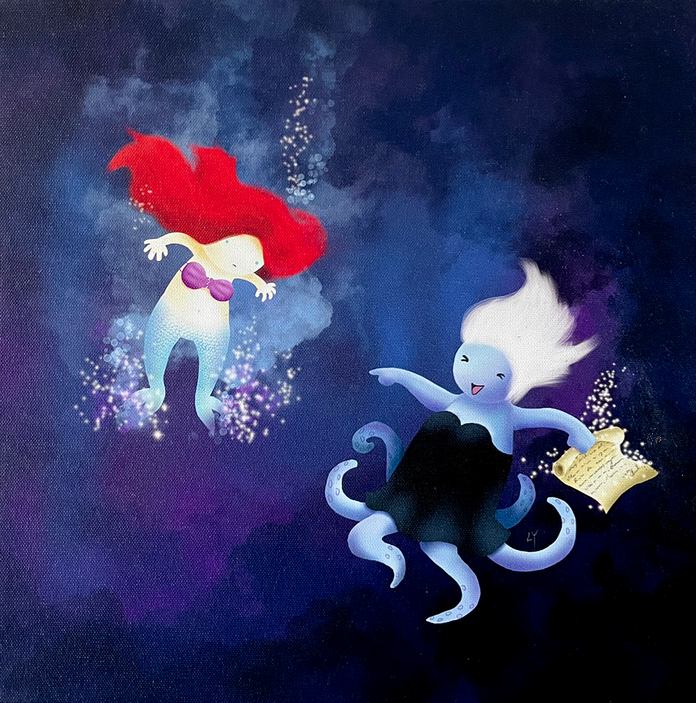 Little Mermaid 🧜🏻♀️ Painting - Read The Fine Print