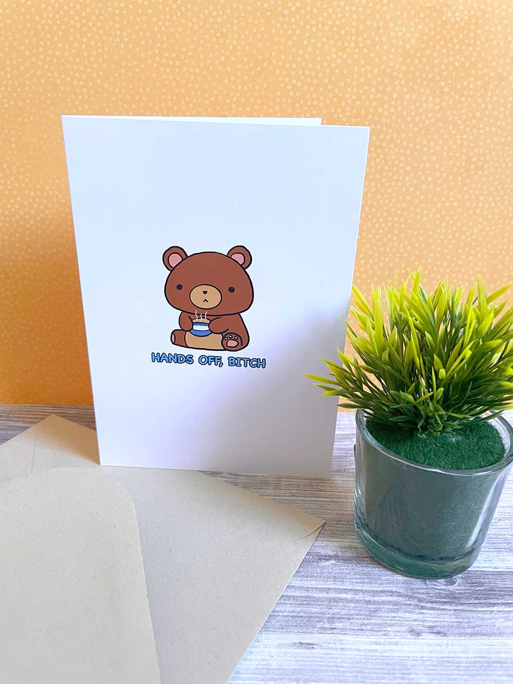 Bear had enough of Goldilocks' shenanigans 🐻 - Note card