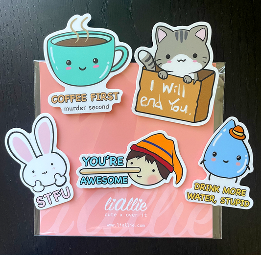 Sticker Pack: Insult Happy Cuties - 5 for the price of 3